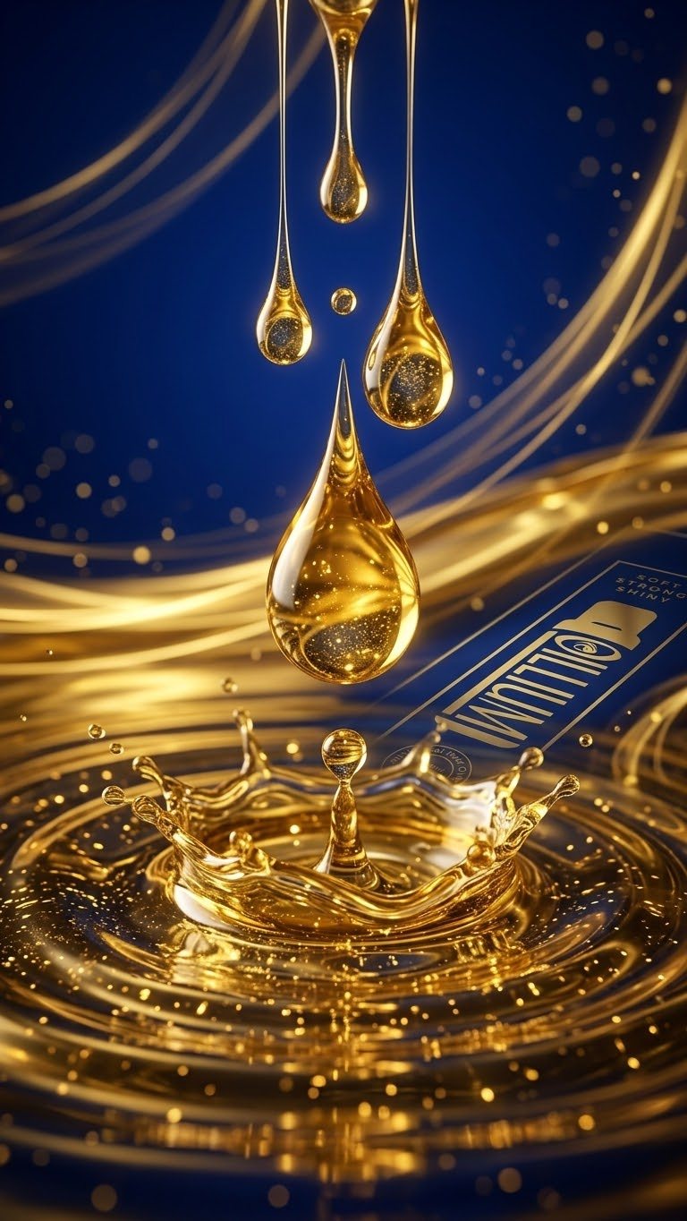 Golden oil droplets